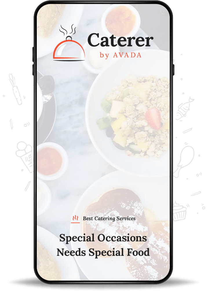 Catering App Mockup Avada Caterer Mobile App